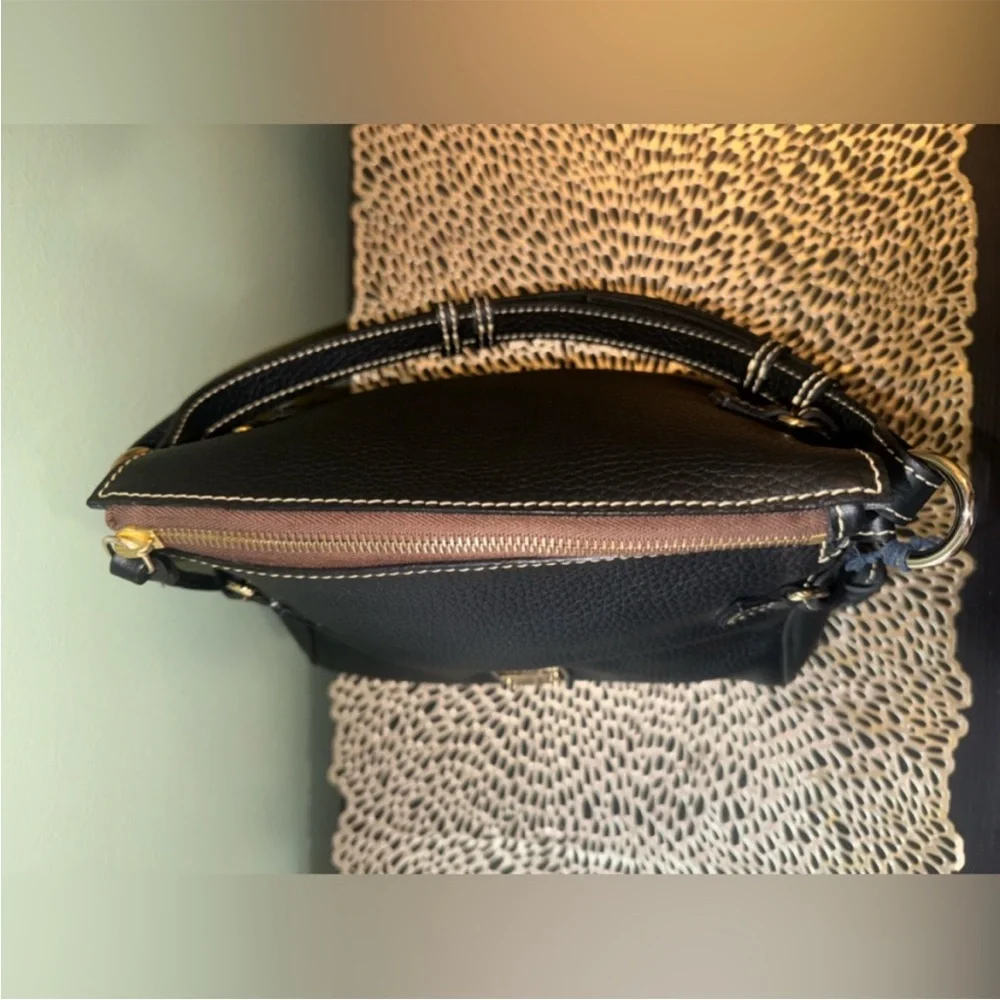Dooney & Bourke Black Leather Satchel Bag with Tassels - Picture 12 of 13